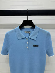 MIUMIU SHORT-SLEEVE KNIT POLO 269421