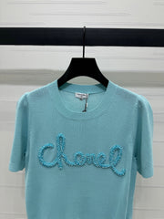 CHANEL SHORT-SLEEVE CREW NECK SWEATER 269417