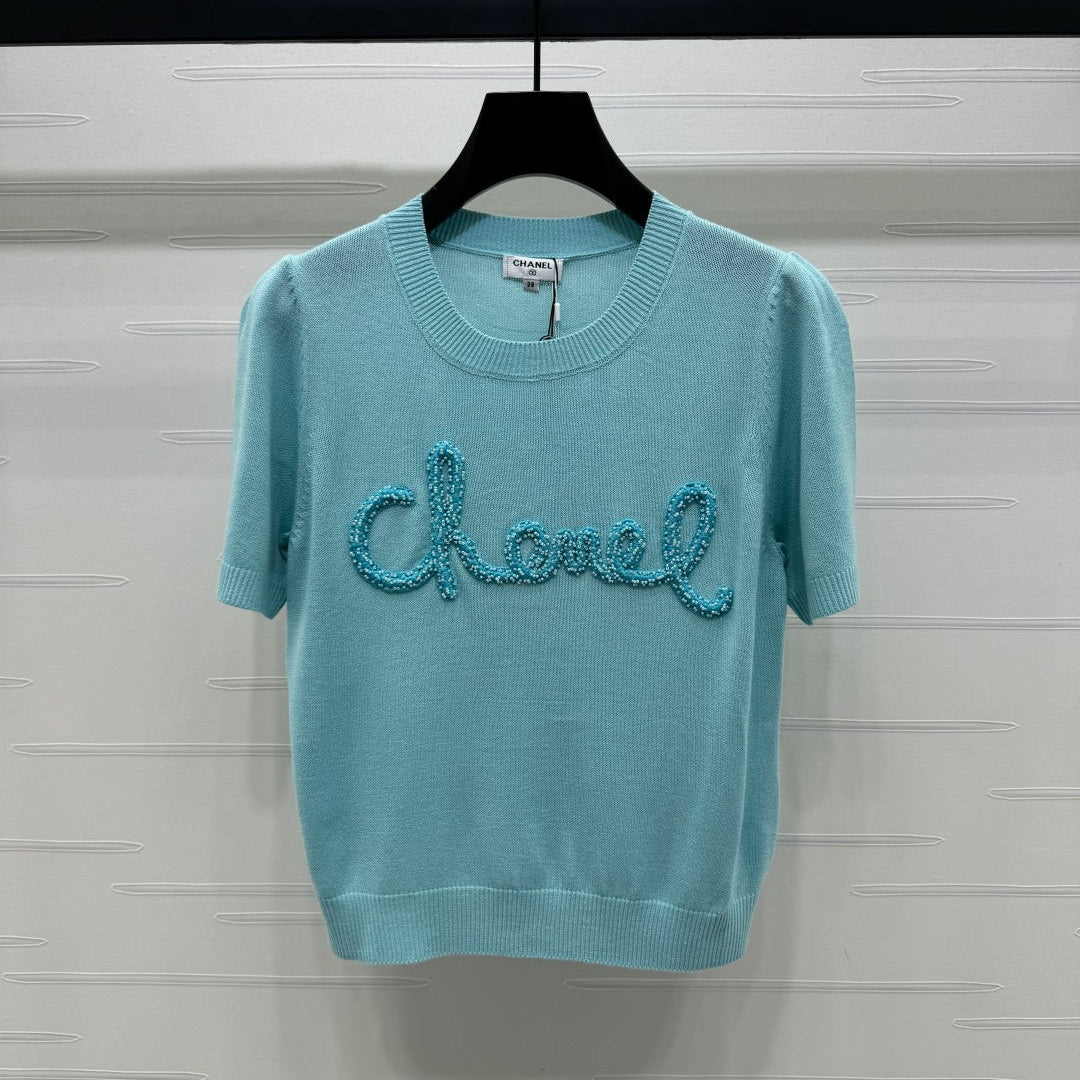 CHANEL SHORT-SLEEVE CREW NECK SWEATER 269417
