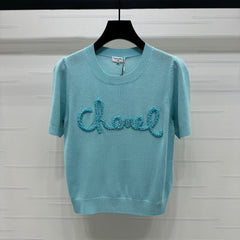 CHANEL SHORT-SLEEVE CREW NECK SWEATER 269417