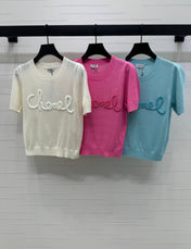 CHANEL SHORT-SLEEVE CREW NECK SWEATER 269419