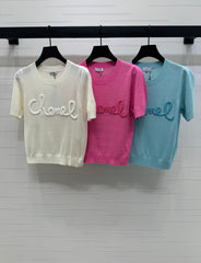 CHANEL SHORT-SLEEVE CREW NECK SWEATER 269419