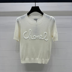 CHANEL SHORT-SLEEVE CREW NECK SWEATER 269419