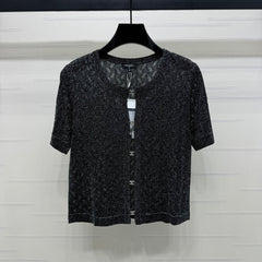 CHANEL SHORT-SLEEVE SEQUINNED KNIT CARDIGAN 269407