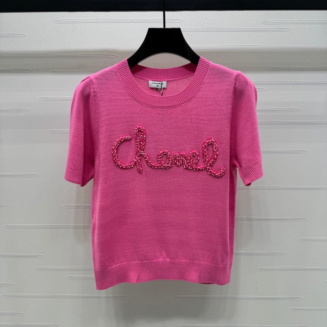 CHANEL SHORT-SLEEVE CREW NECK SWEATER 269418
