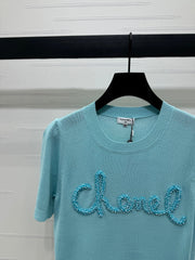CHANEL SHORT-SLEEVE CREW NECK SWEATER 269417
