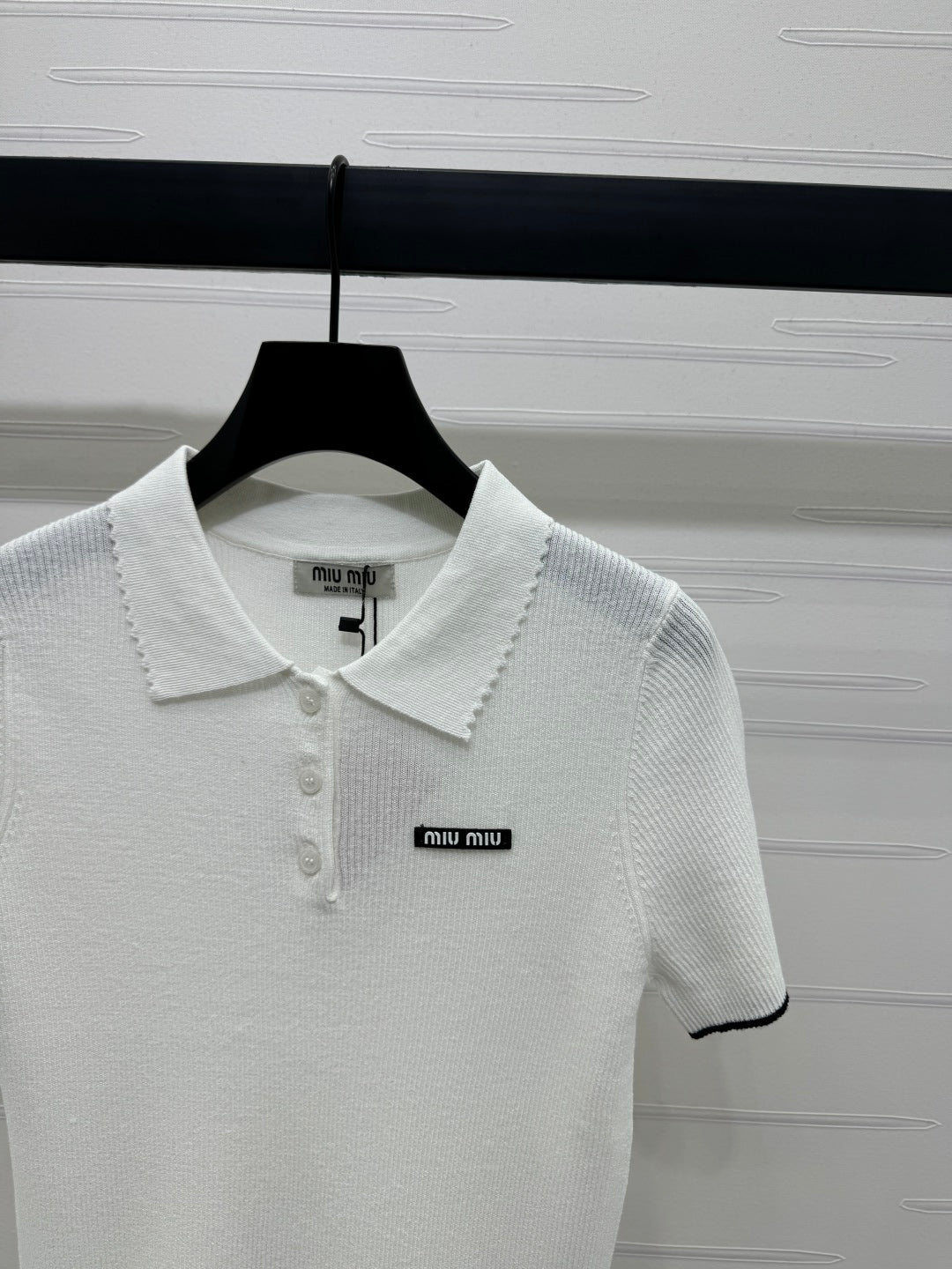 MIUMIU SHORT-SLEEVE KNIT POLO 269424