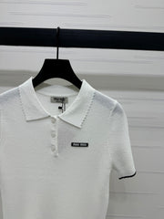 MIUMIU SHORT-SLEEVE KNIT POLO 269424