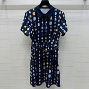 LV SHORT-SLEEVE BELTED DRESS 269529