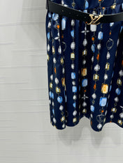 LV SHORT-SLEEVE BELTED DRESS 269529