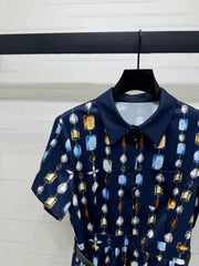 LV SHORT-SLEEVE BELTED DRESS 269529