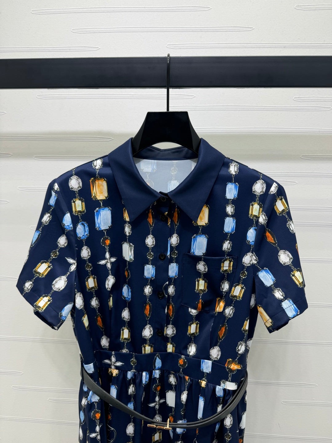 LV SHORT-SLEEVE BELTED DRESS 269529