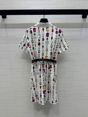 LV SHORT-SLEEVE BELTED DRESS 269527