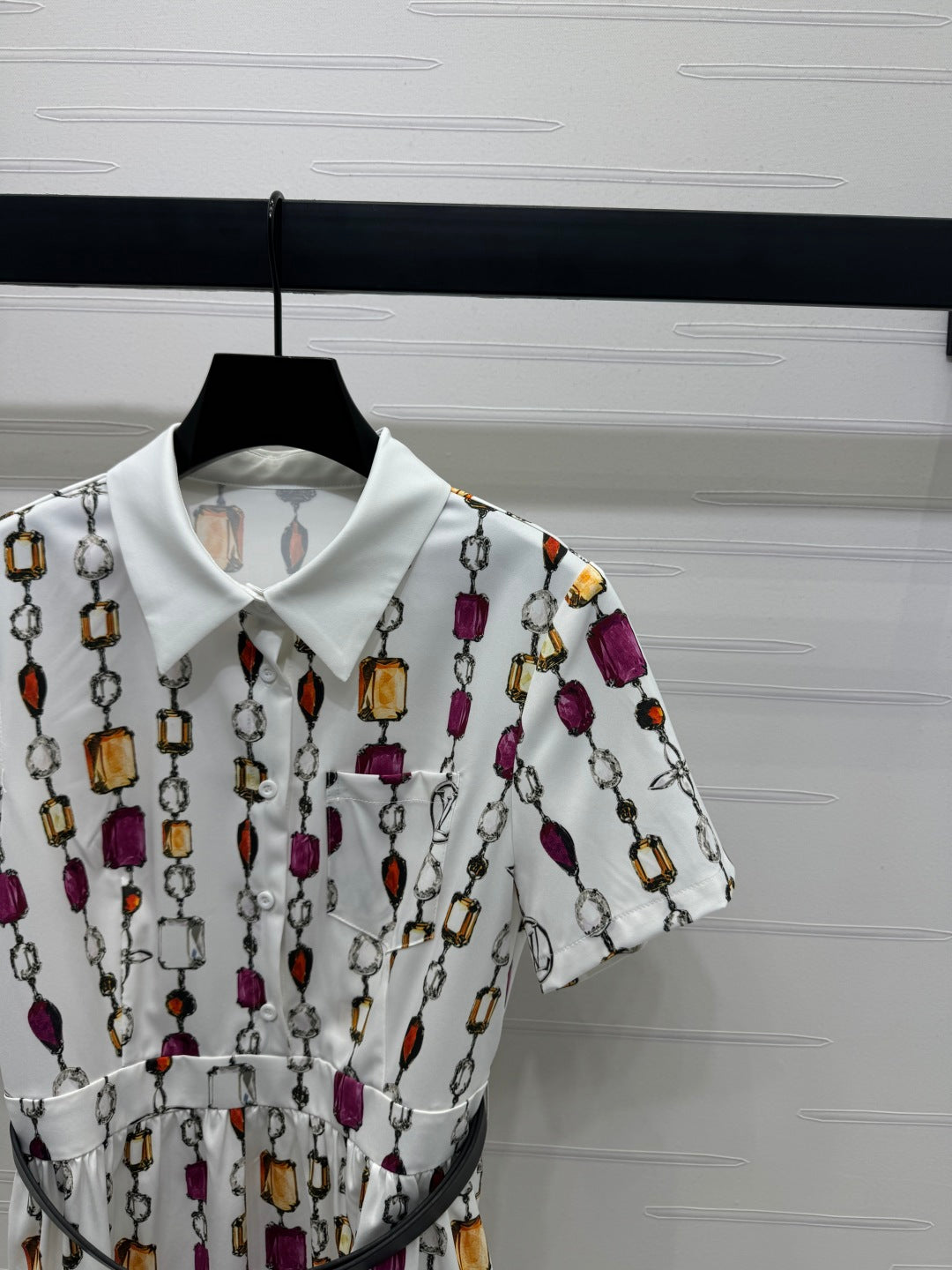 LV SHORT-SLEEVE BELTED DRESS 269527