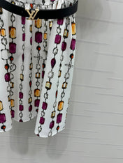 LV SHORT-SLEEVE BELTED DRESS 269527