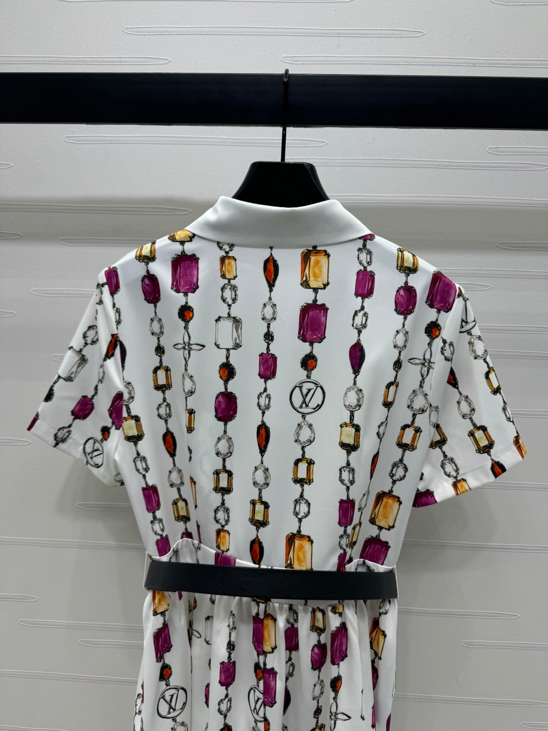 LV SHORT-SLEEVE BELTED DRESS 269527