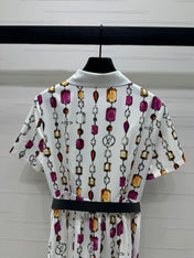 LV SHORT-SLEEVE BELTED DRESS 269527