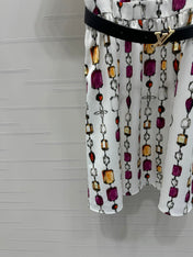 LV SHORT-SLEEVE BELTED DRESS 269527