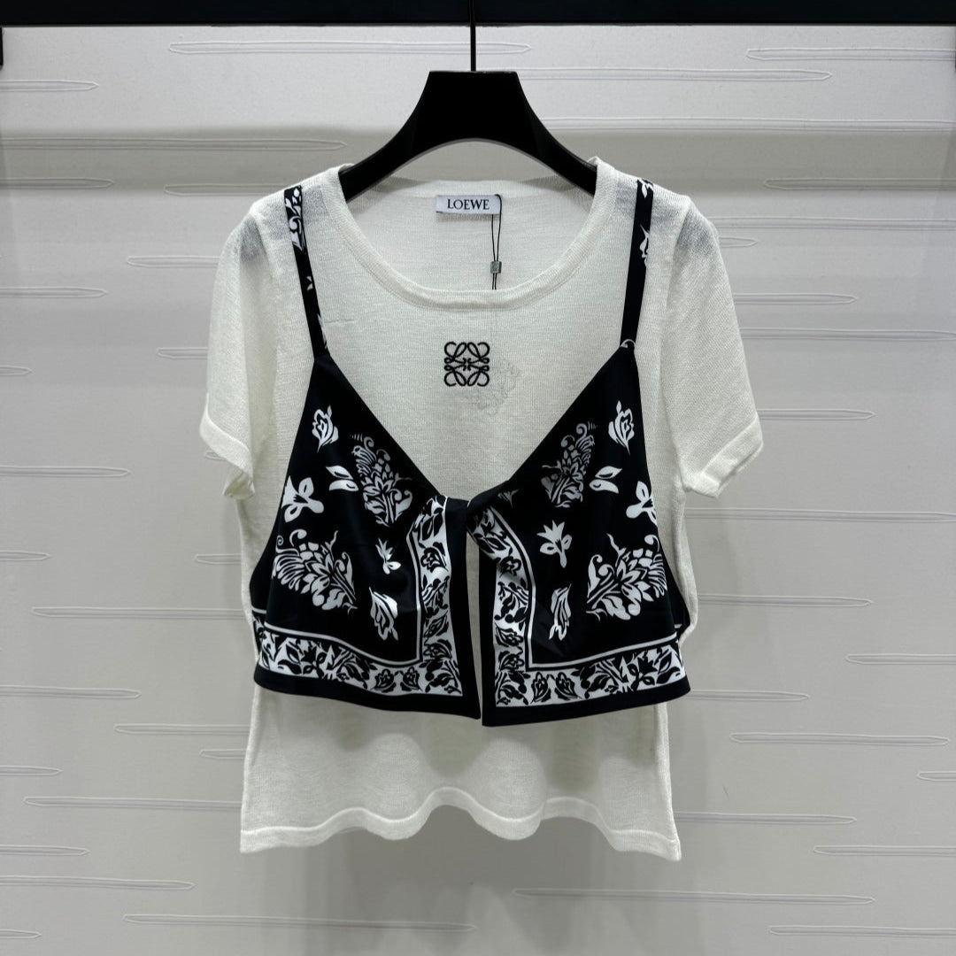 LOEWE TWO PIECE TOP WHITE AND BLACK 274903