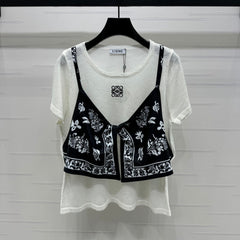 LOEWE TWO PIECE TOP WHITE AND BLACK 274903