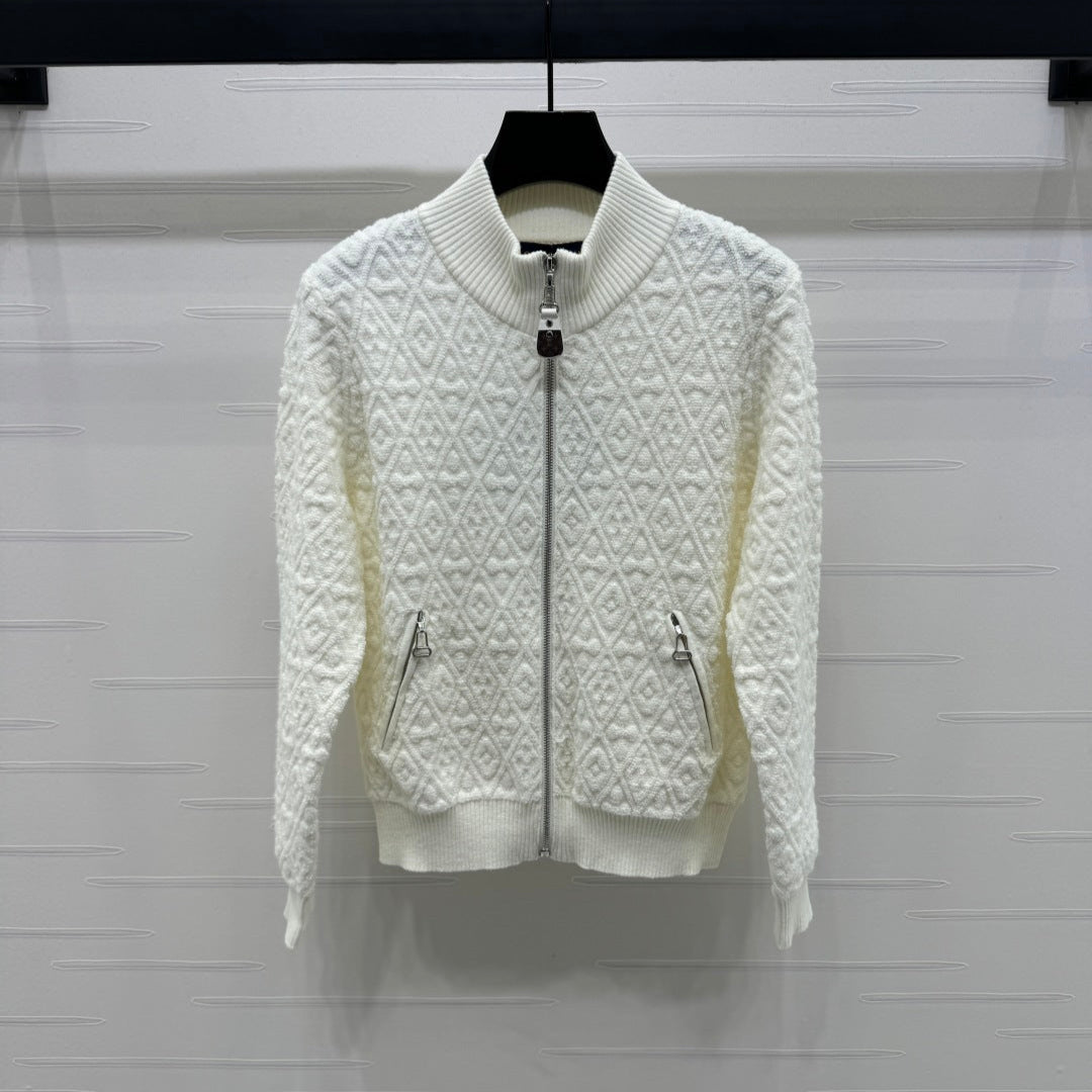 LV ZIP-UP LONG-SLEEVE KNIT CARDIGAN 274960