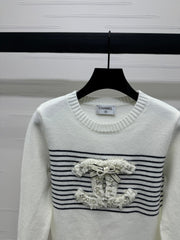 CHANEL CREW NECK LONG-SLEEVE KNIT SWEATER 274953