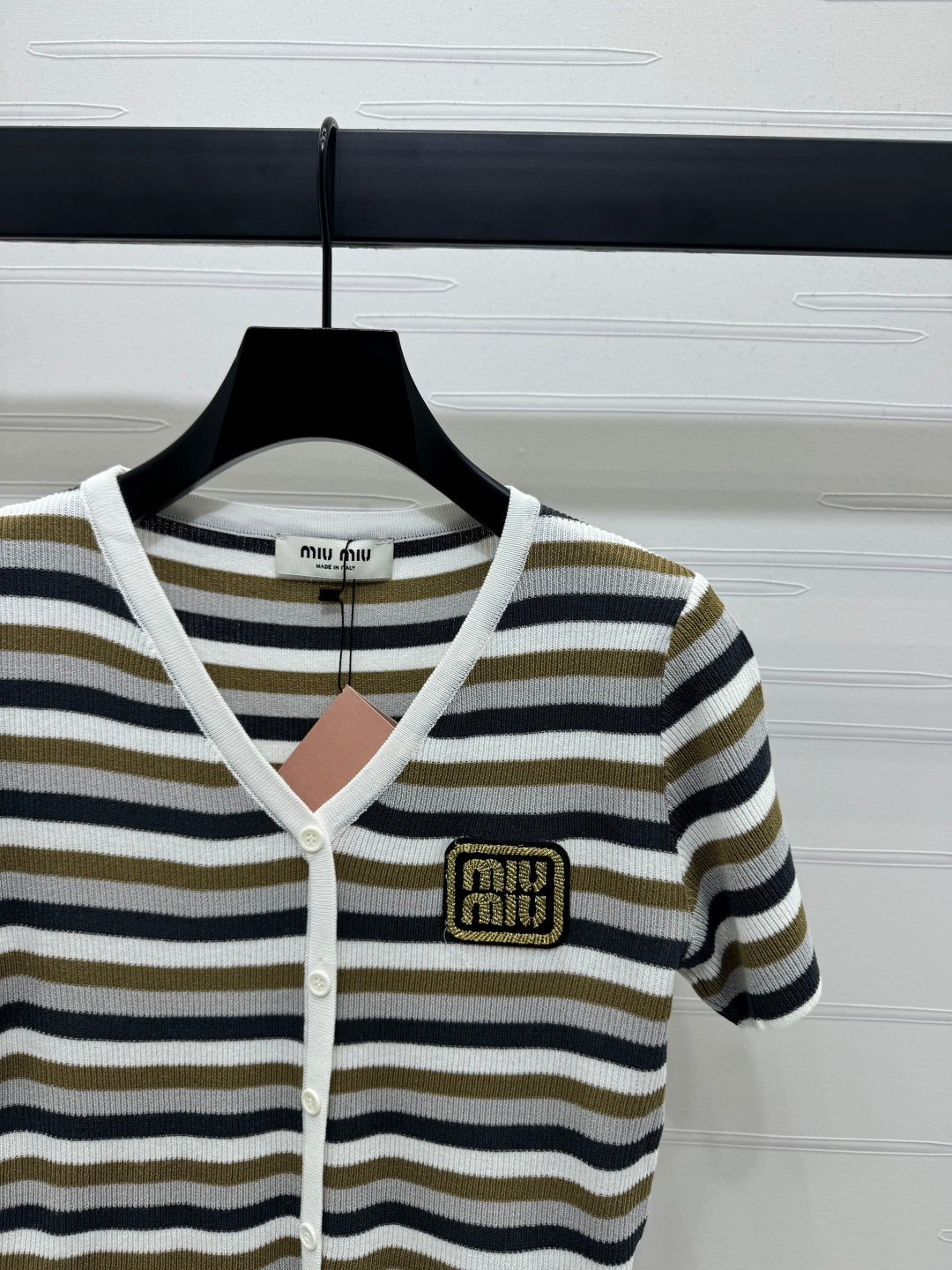 MIUMIU SHORT-SLEEVE KNIT CARDIGAN 274944