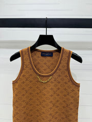LV ROUND-NECK KNITTED SLEEVELESS VEST 274937