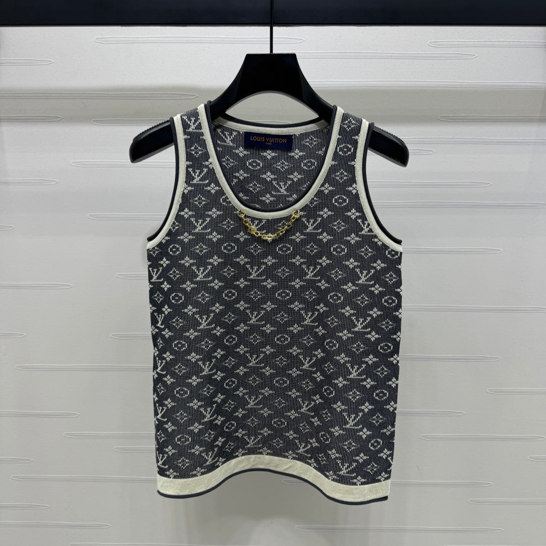LV ROUND-NECK KNITTED SLEEVELESS VEST 274936