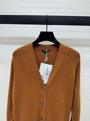 CHANEL HEAVY KNIT CARDIGAN WITH EMBELLISHED FLORAL DETAILS 274877