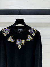 CHANEL SEQUIN CAMELLIA PULLOVER 274882