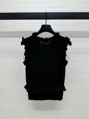 CHANEL SLEEVELESS TOP WITH RUFFLED COLLAR 274888