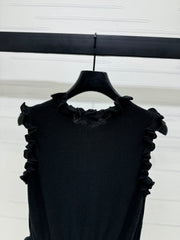 CHANEL SLEEVELESS TOP WITH RUFFLED COLLAR 274888