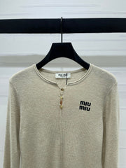 MIUMIU KNITTED LONG SLEEVE TOP STYLE 484