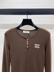 MIUMIU KNITTED LONG SLEEVE TOP STYLE 483