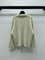 MIUMIU HALF-ZIP KNITTED PULLOVER WITH COLLAR STYLE 485