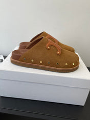CELINE 26S MULE IN BROWN SUEDE