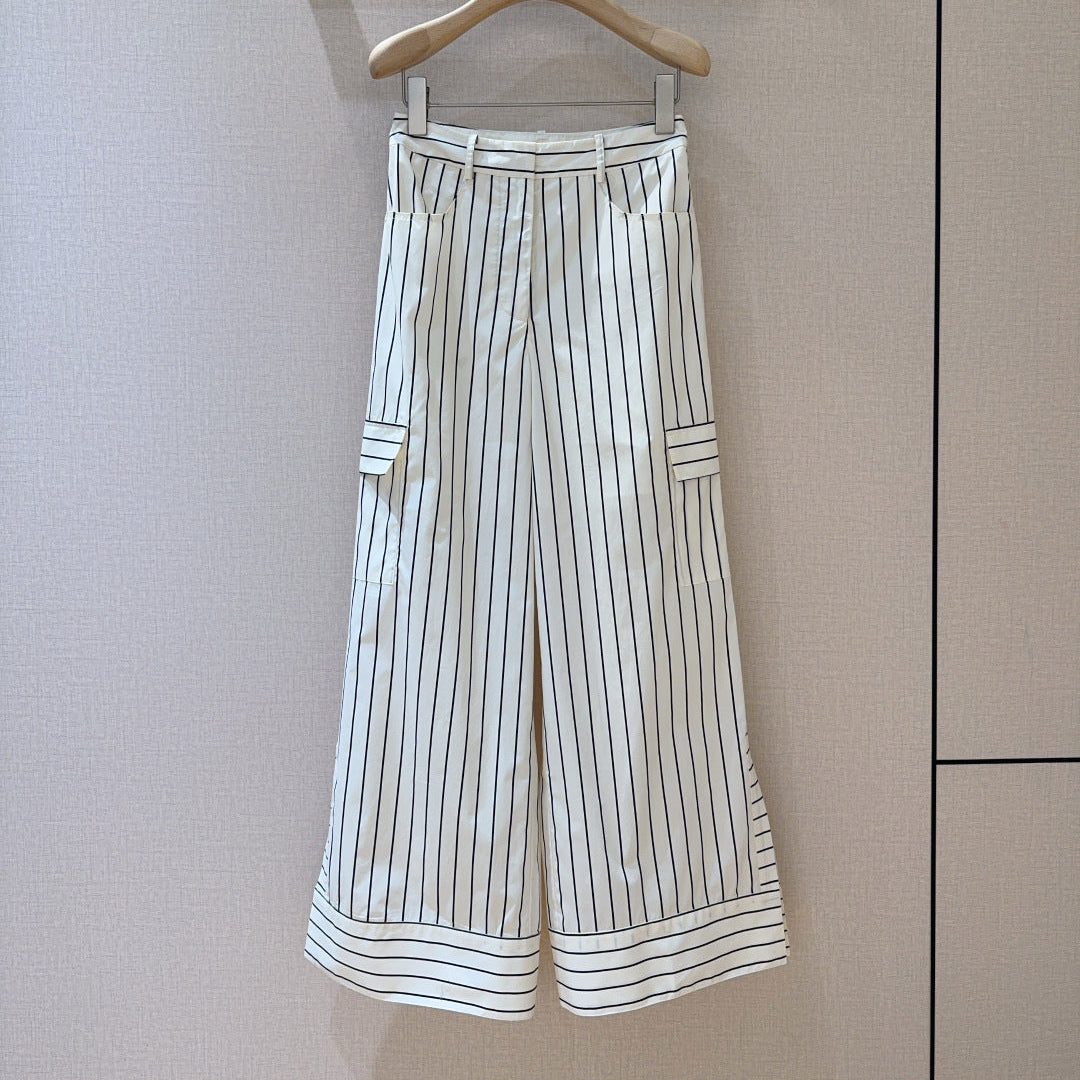 LV 25S VERTICAL STRIPED WIDE-LEG PANTS 0149