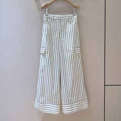 LV 25S VERTICAL STRIPED WIDE-LEG PANTS 0149