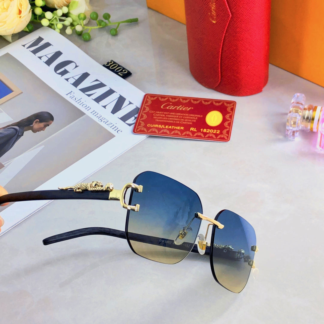 PANTHÈRE RECTANGULAR FRAME SUNGLASSES 580762 IN METAL