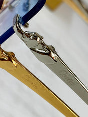 PANTHÈRE RIMLESS SQUARE FRAME SUNGLASSES 564103 IN METAL