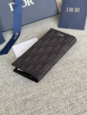 VERTICAL LONG WALLET 19 IN BLACK MONOGRAM OBLIQUE JACQUARD