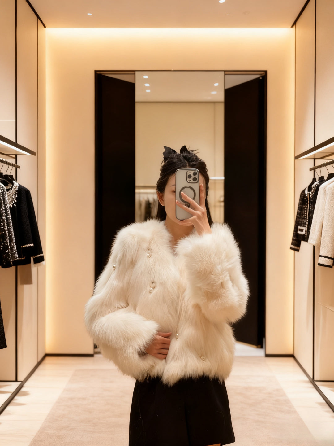 CHANEL 25S FOX FUR JACKET 594