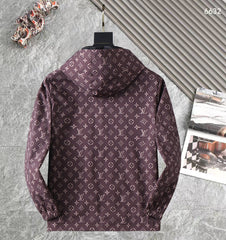 LV WINE RED MONOGRAM AND BLACK DOUBLE-SIDED WINDBREAKER 238976