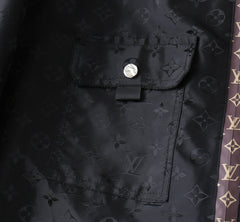 LV BLACK AND WINE RED TRIM MONOGRAM HOODED JACKET 238984