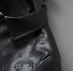LV SHIRT JACKET IN BLACK CALFSKIN EMBOSSED LOGO 238988
