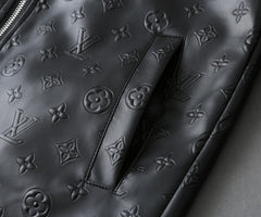 LV SHIRT JACKET IN BLACK CALFSKIN EMBOSSED LOGO 238988