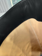 VALENTINO 25S HIGH-CUT SIGNATURE LOGO BOOTS 60 MM IN BLACK CALFSKIN WITH GOLD HARDWARE