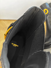 VALENTINO 25S SIGNATURE LOGO BOOTS 60 MM IN BLACK CALFSKIN WITH GOLD HARDWARE