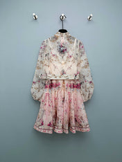 ZIMMERMANN 26S STAND COLLAR PATTERNED DRESS STYLE 106